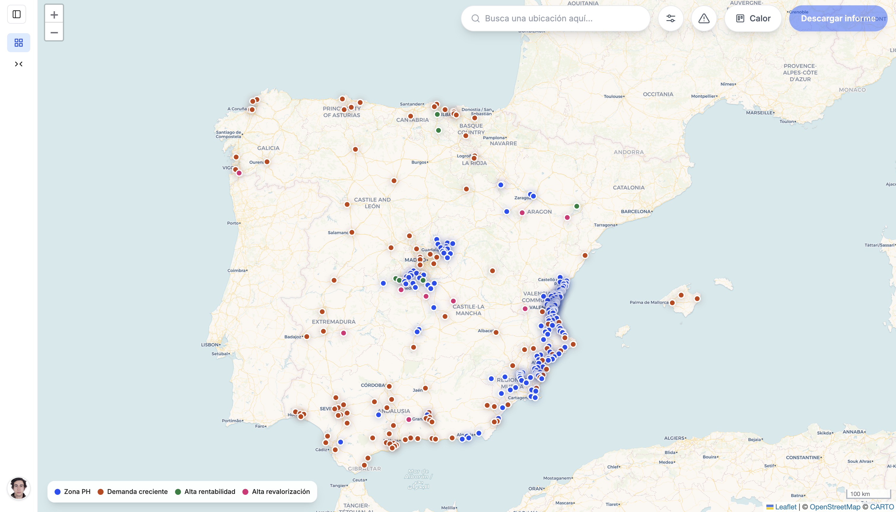 InvestMap mapa de España